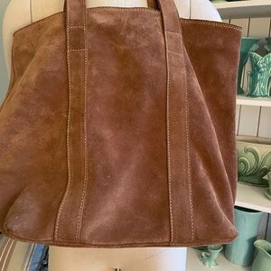 Banana Republic Chestnut Suede LG Shoulder Tote